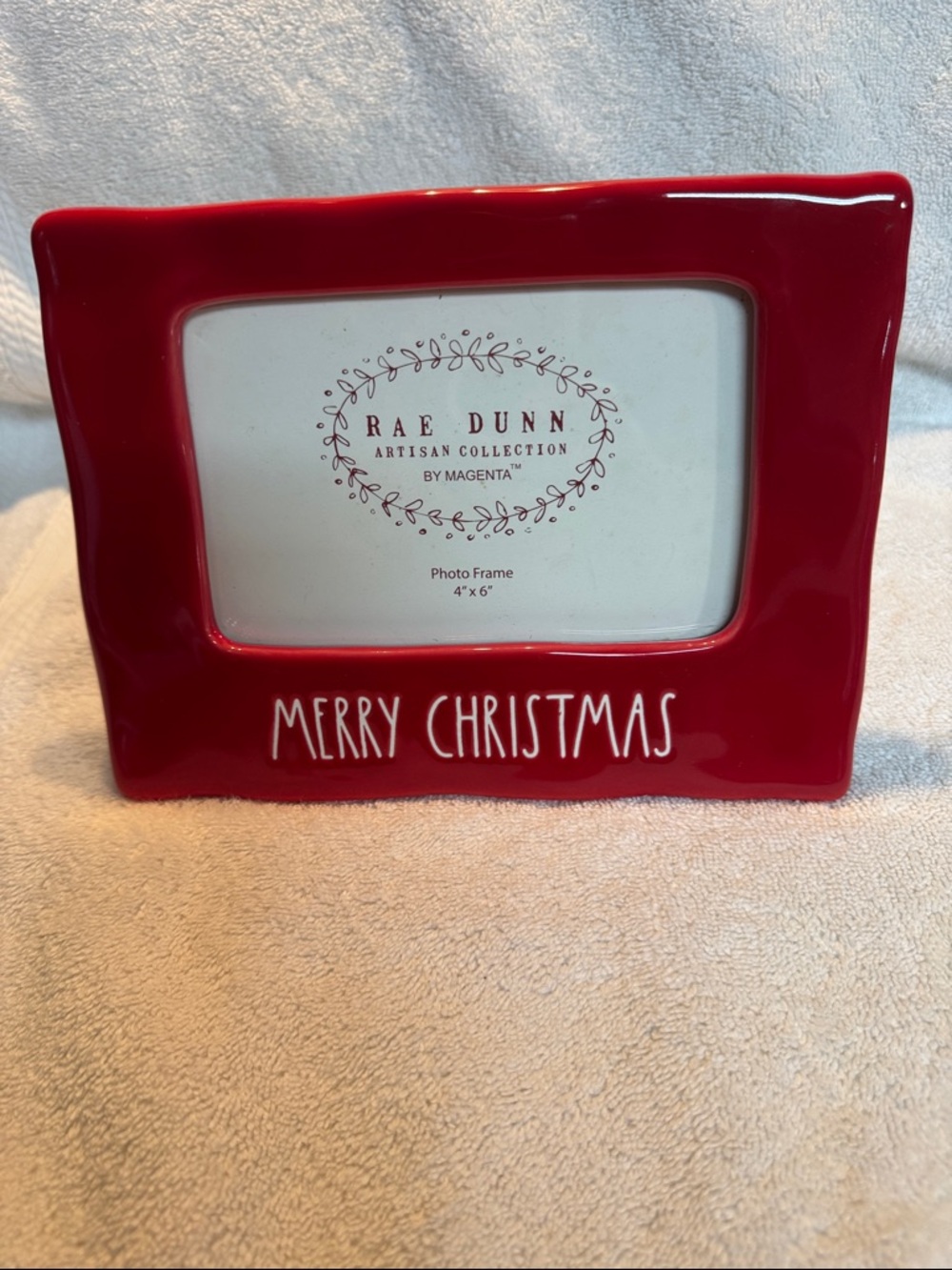 Rae Dunn Red 'Merry Christmas' Ceramic Picture Frame